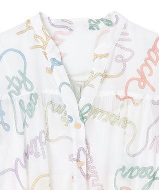 GRACE CONTINENTAL ロープロゴプリントワンピース ホワイト