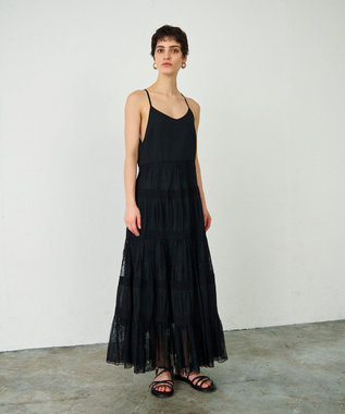 GRACE CONTINENTAL レースコンビキャミソールワンピース ブラック