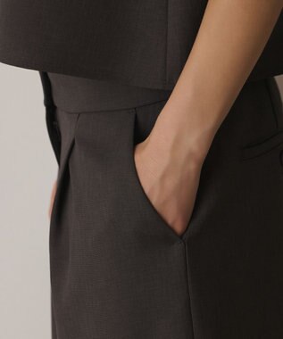 GRACE CONTINENTAL キャミ付レイヤードパンツ チャコール