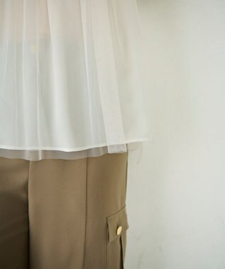 GRACE CONTINENTAL チュールノースリーブ トップ キナリ