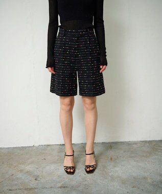 GRACE CONTINENTAL ネオンドットジャガードパンツ ブラック