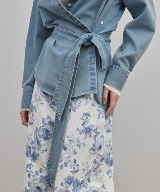 GRACE CONTINENTAL デニムボウタイシャツ ブルー