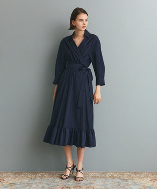 GRACE CONTINENTAL カシュクールシャツワンピース ネイビー