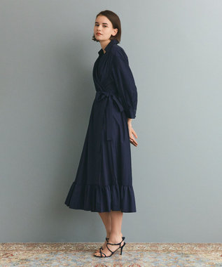 GRACE CONTINENTAL カシュクールシャツワンピース ネイビー