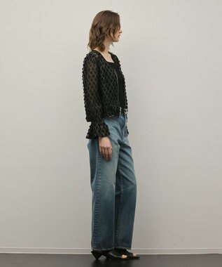 GRACE CONTINENTAL モチーフチュールブラウス ブラック