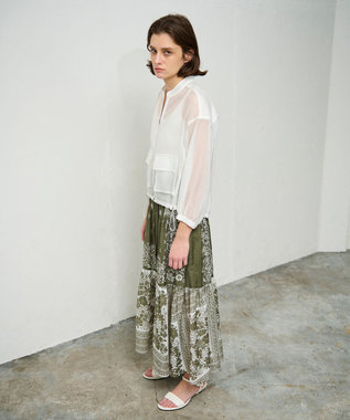 GRACE CONTINENTAL バンダナティアードスカート カーキ