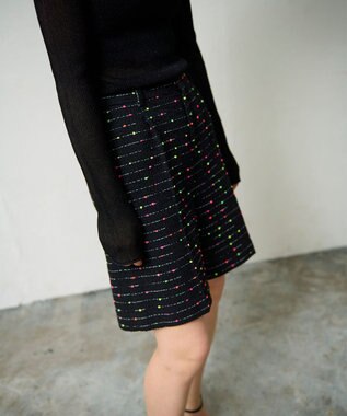 GRACE CONTINENTAL ネオンドットジャガードパンツ ブラック