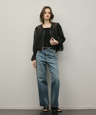 GRACE CONTINENTAL モチーフチュールブラウス ブラック