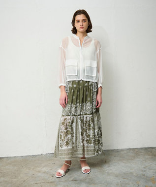 GRACE CONTINENTAL バンダナティアードスカート カーキ