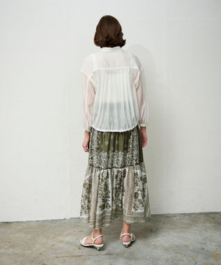 GRACE CONTINENTAL バンダナティアードスカート カーキ