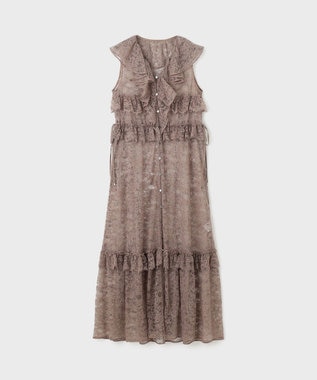 GRACE CONTINENTAL フリルカラーレースワンピース グレー