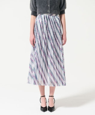 GRACE CONTINENTAL ラメラインプリーツスカート パープル