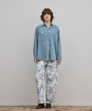 GRACE CONTINENTAL デニムボウタイシャツ ブルー