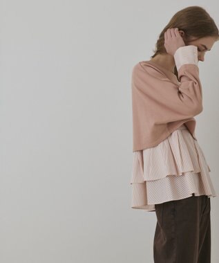 GRACE CONTINENTAL タックフリルヘムカットトップ ピンク