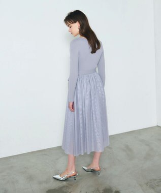 GRACE CONTINENTAL チュールコンビニットワンピース グレー