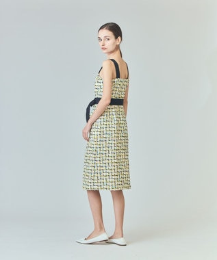 GRACE CONTINENTAL チュールヤーンツイードワンピース イエロー