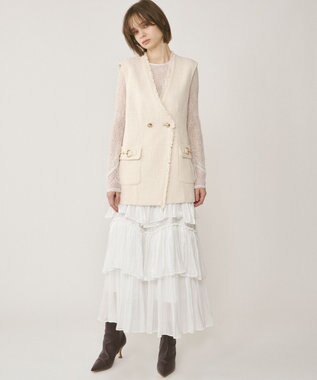 GRACE CONTINENTAL ルーズツイードジレジャケット キナリ