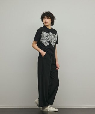 GRACE CONTINENTAL シアーワイドパンツ ブラック