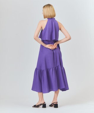 GRACE CONTINENTAL リネンライクホルタードレス パープル