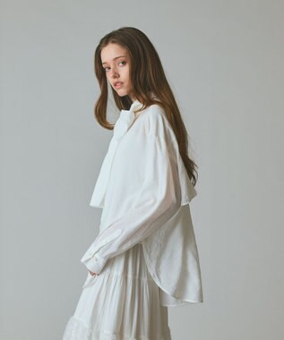 GRACE CONTINENTAL ボウタイシアーシャツ キナリ