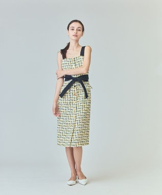 GRACE CONTINENTAL チュールヤーンツイードワンピース イエロー