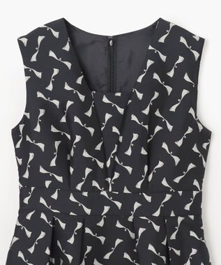 GRACE CONTINENTAL リボンジャガードワンピース ブラック