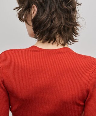 GRACE CONTINENTAL スクエアリブニットトップ レッド