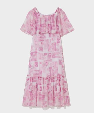 値下げ！定価6万円★グレースコンチネンタル★シフォン ドレス ワンピースM シフォンプリントドレス / GRACE CONTINENTAL | GRACE