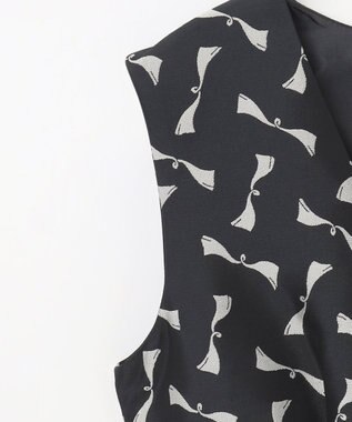 GRACE CONTINENTAL リボンジャガードワンピース ブラック