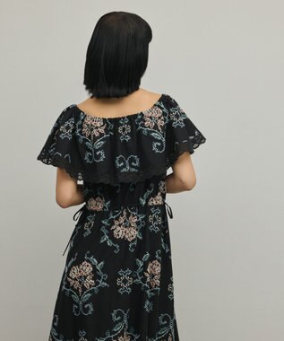 GRACE CONTINENTAL レースコンビクロスステッチワンピース ブラック