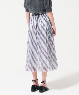 GRACE CONTINENTAL ラメラインプリーツスカート パープル