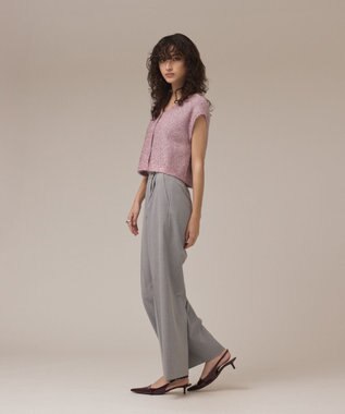 GRACE CONTINENTAL ショートフェザーニットトップ ピンク