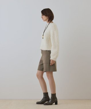 GRACE CONTINENTAL ツイーディーハーフパンツ カーキ