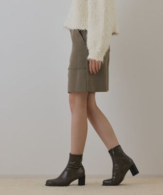 GRACE CONTINENTAL ツイーディーハーフパンツ カーキ