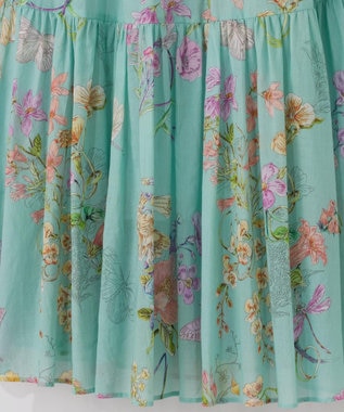 GRACE CONTINENTAL ボタニカルティアードドレス ミント