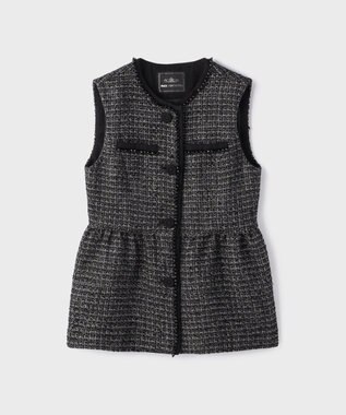 GRACE CONTINENTAL ツイードペプラムベスト ブラック