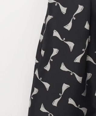 GRACE CONTINENTAL リボンジャガードワンピース ブラック