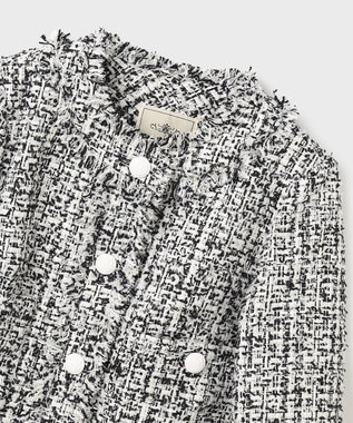 GRACE CONTINENTAL フリンジツイードジャケット ブラック