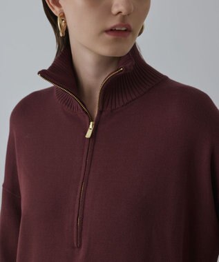 GRACE CONTINENTAL バイカラーストレートニットワンピース ブラウン