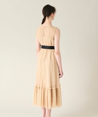 GRACE CONTINENTAL プリーツロングドレス ベージュ