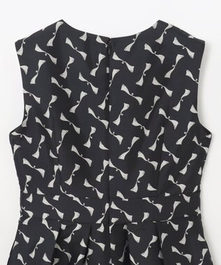 GRACE CONTINENTAL リボンジャガードワンピース ブラック