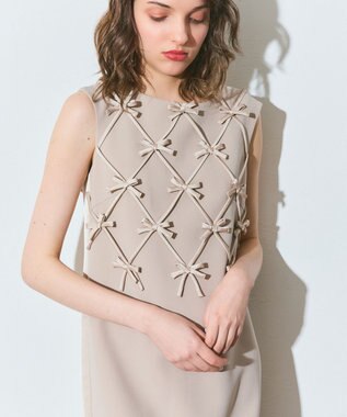 GRACE CONTINENTAL リボンモチーフドレス