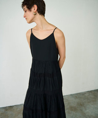 GRACE CONTINENTAL レースコンビキャミソールワンピース ブラック