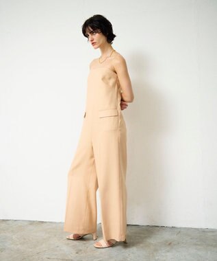 GRACE CONTINENTAL リネンタッチビスチェサロペ ピンク