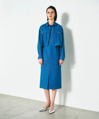 GRACE CONTINENTAL セットデニムワンピース サックス