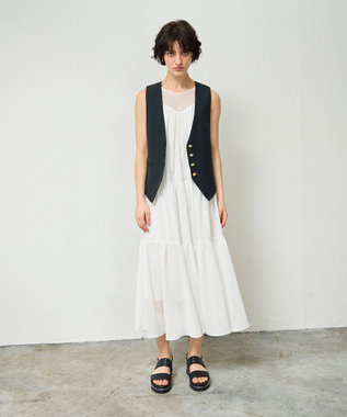 GRACE CONTINENTAL シアードレープマキシ ホワイト