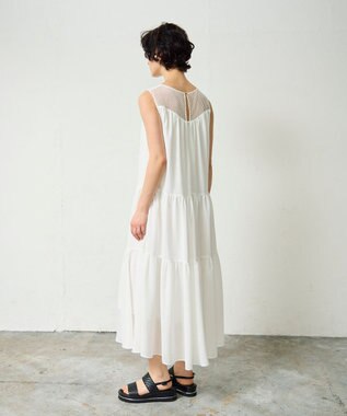 GRACE CONTINENTAL シアードレープマキシ ホワイト