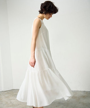 GRACE CONTINENTAL シアードレープマキシ ホワイト