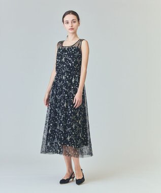 GRACE CONTINENTAL スペースembチュールドレス ブラック