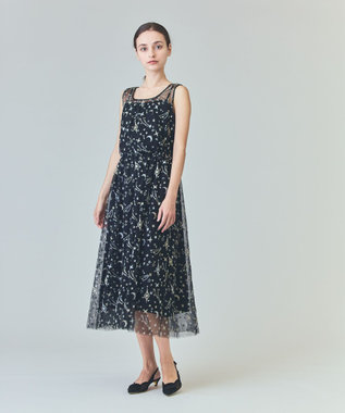 GRACE CONTINENTAL スペースembチュールドレス ブラック